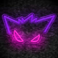 Gengar mask neon sign purple pink LED Pokemon gaming