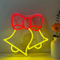 Christmas Jingle Bells Bow Dual Color Neon Sign 350x330mm