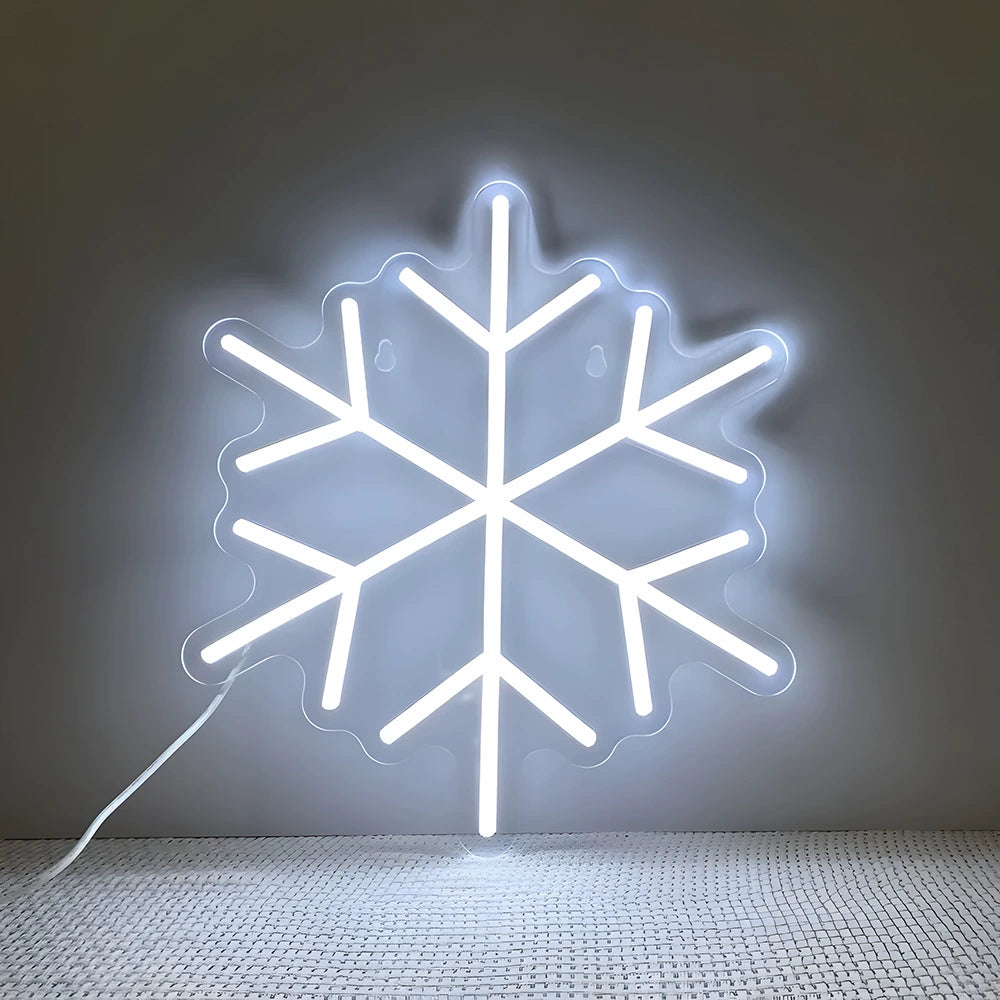 Snowflake White Single Color Neon Sign 290x260mm
