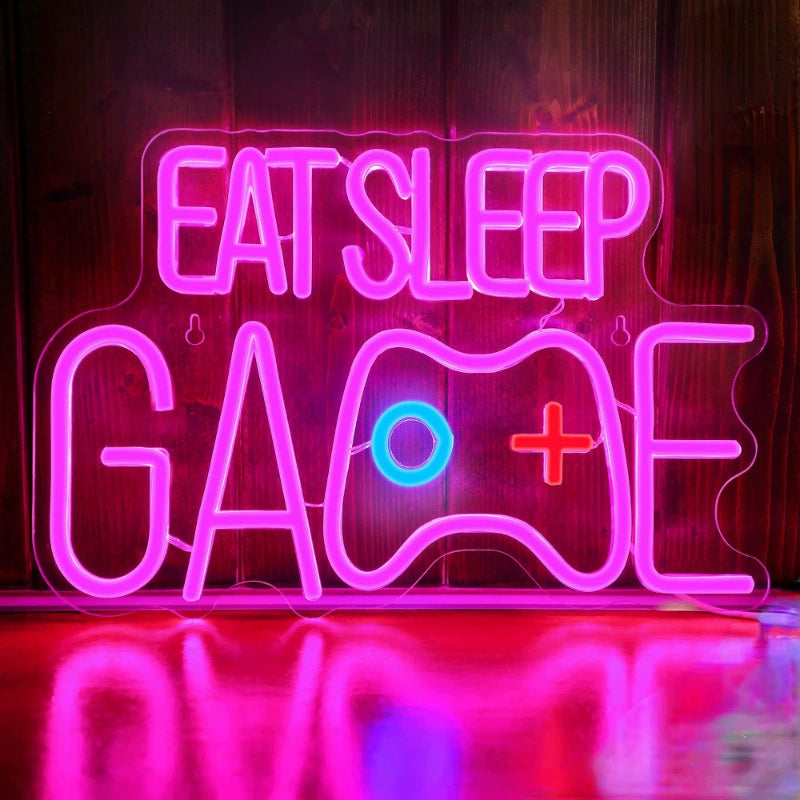Eat Sleep Game Tricolor Neon Sign 330x320mm