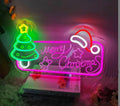 Merry Christmas Tree Hat Frame Multicolor Neon Sign 400x240mm