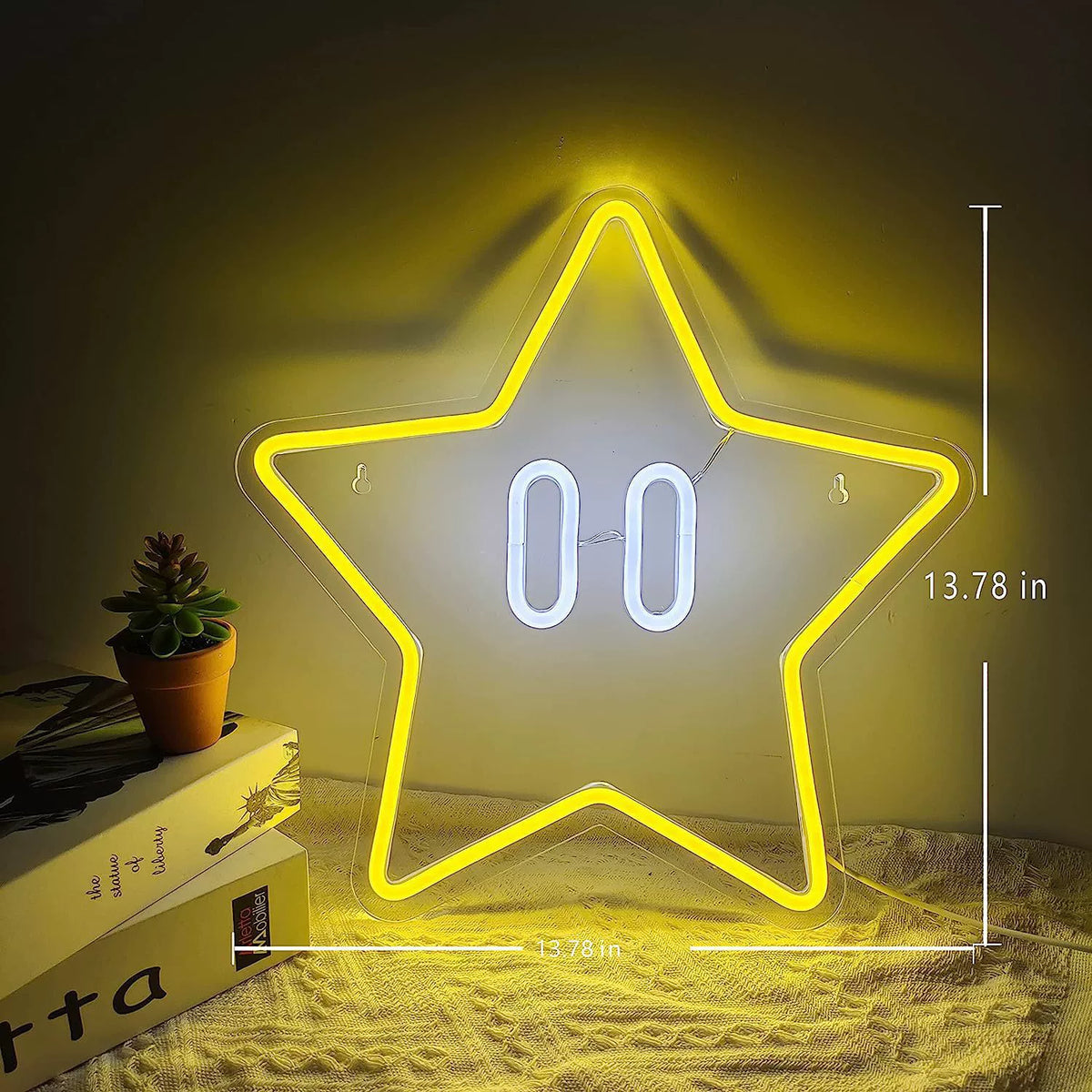 Super Star Face Dual Color Neon Sign 350x350mm