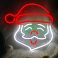 Santa Claus Face Tricolor Neon Sign 350x350mm