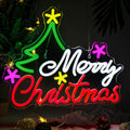 Merry Christmas Tree Multicolor Script Neon Sign 405x325mm