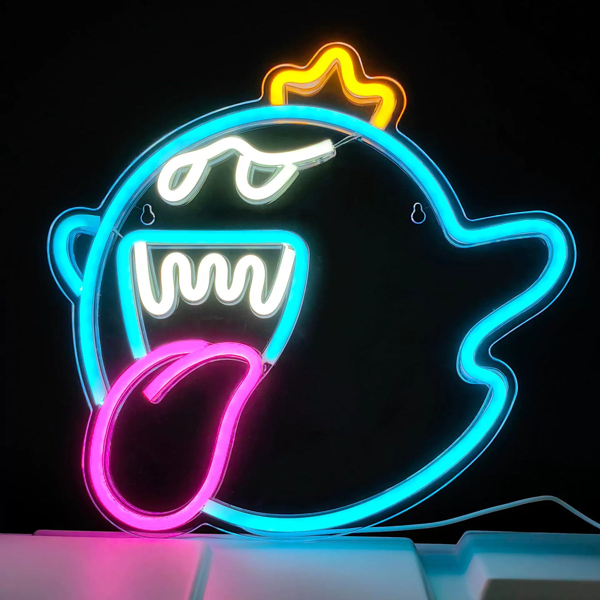 King Boo Ghost Crown Multicolor Neon Sign 360x310mm
