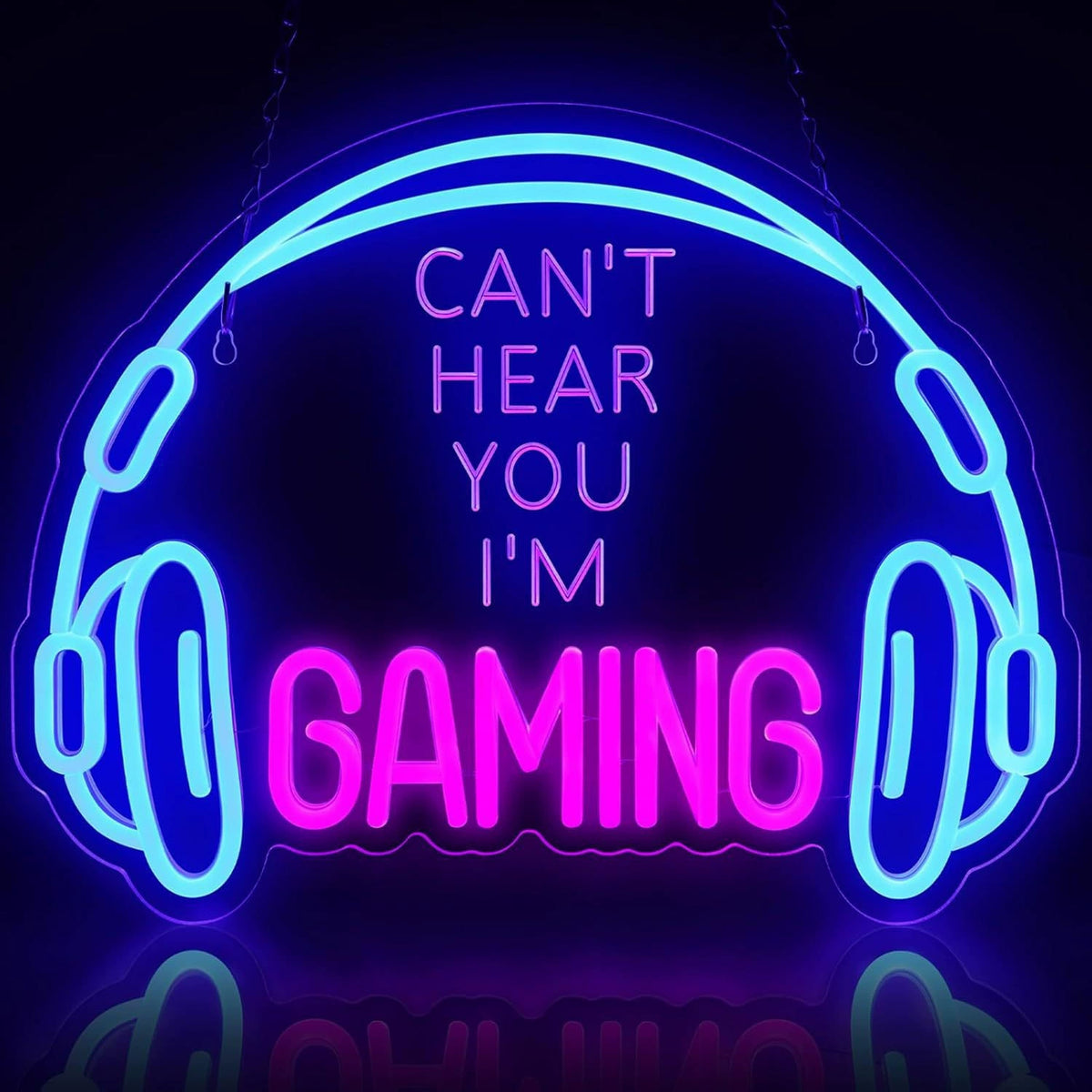 Can't Hear You I'm Gaming Headset Neon Sign 400x300mm