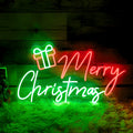 Merry Christmas Gift Box Script Tricolor Neon Sign 410x230mm