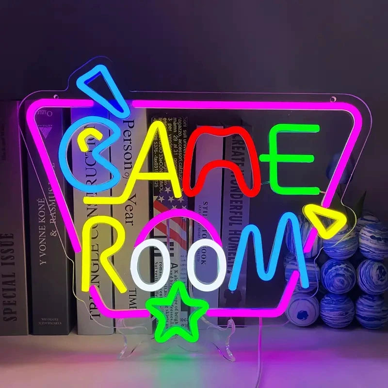 GAME ROOM Rainbow Framed Multicolor Neon Sign 390x325mm