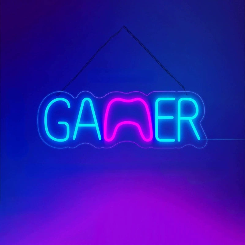 GAMER Controller Letter Dual Color Neon Sign 410x140mm