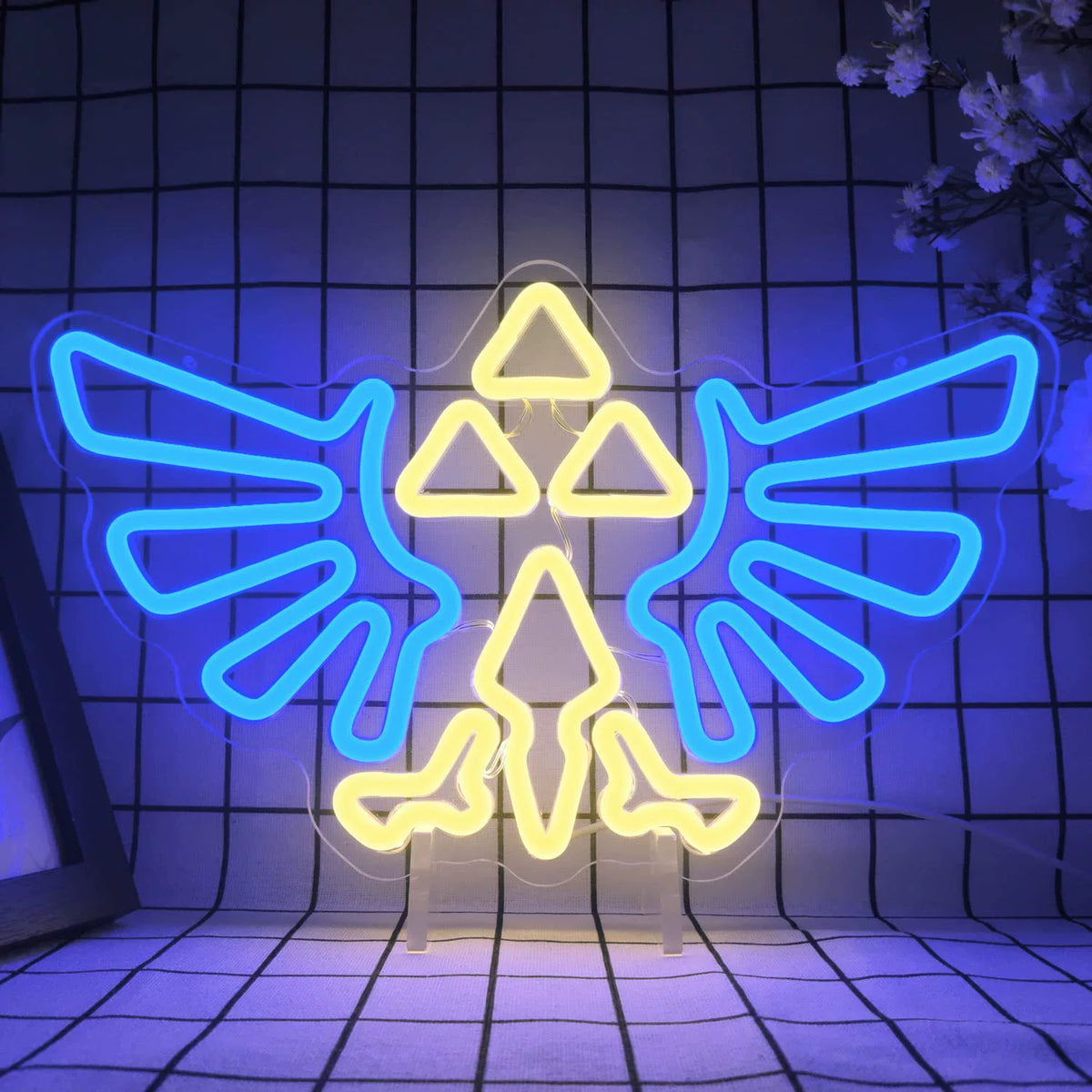 Triforce with Wings Dual Color Neon Sign 380x225mm