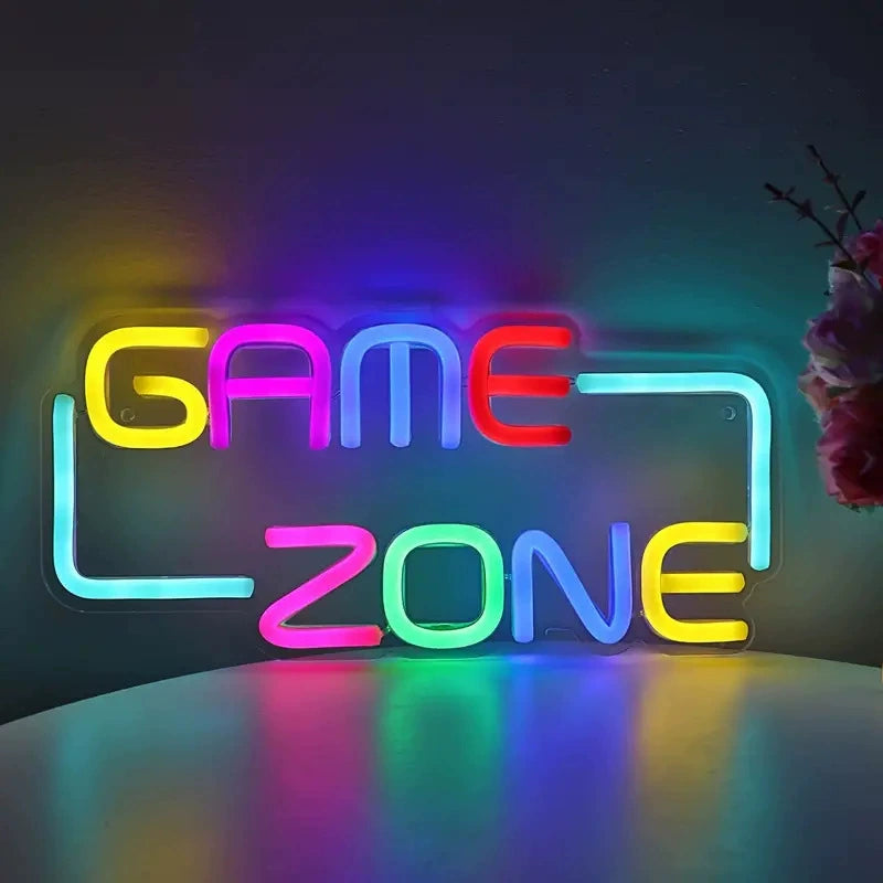 GAME ZONE Rainbow Framed Multicolor Neon Sign 400x190mm