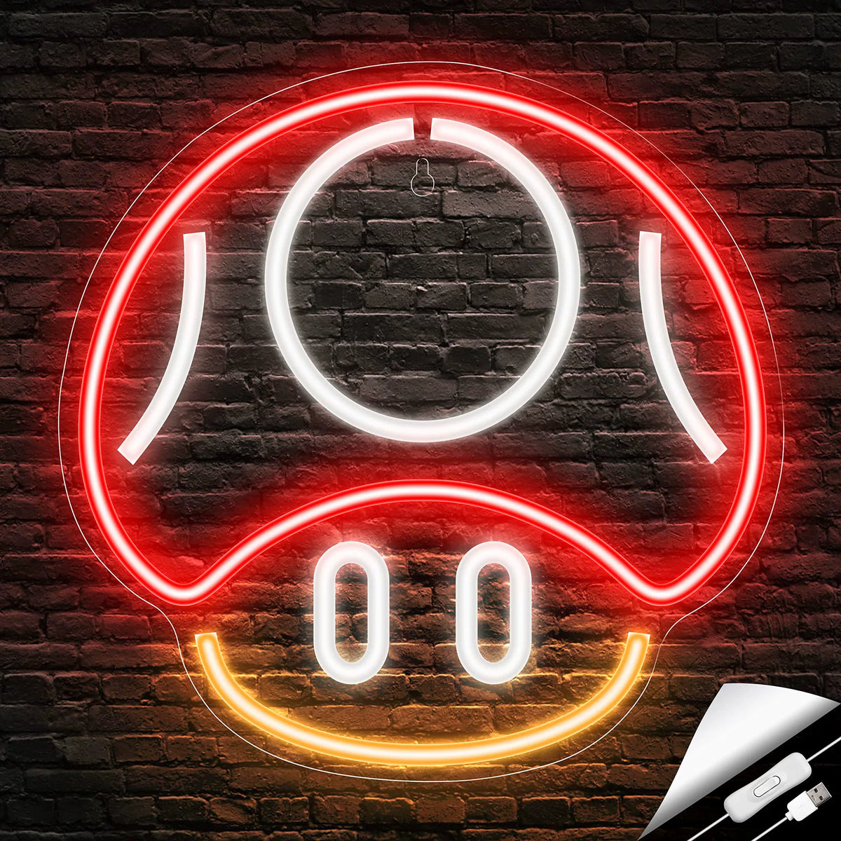 Super Mushroom Tricolor Neon Sign 260x240mm