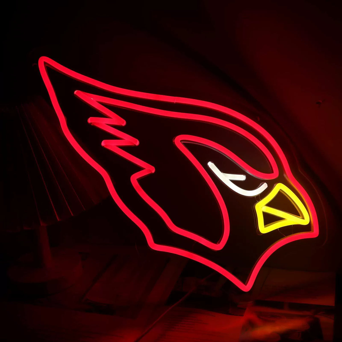 Cardinal Bird Head Tricolor Neon Sign 350x330mm