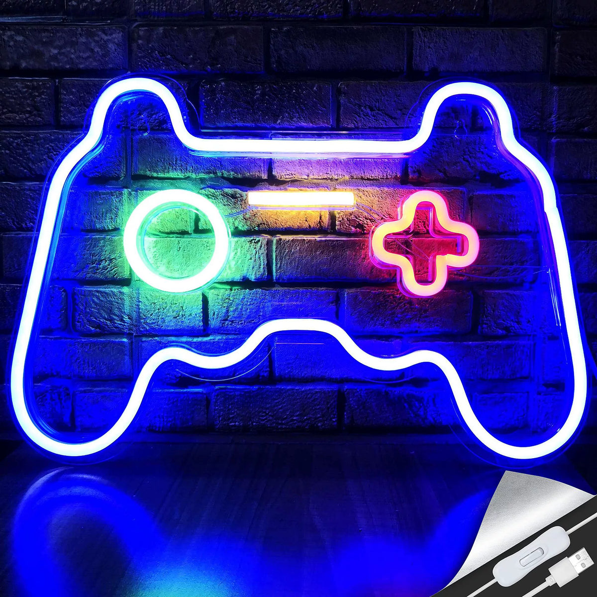 Game Controller Multicolor Neon Sign 410x280mm
