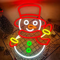Snowman Face Multicolor Neon Sign 348x273mm