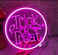 Trick or Treat Purple Neon Sign 300x300mm