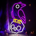 Raven on Skull Tricolor Neon Sign 430x220mm
