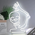 Ghost Skull White Neon Sign 400x290mm
